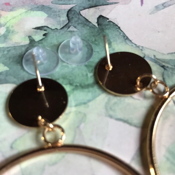 New! Gold Geometric Earrings - Picture 5 of 8